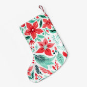 Individuelle Name Floral Reindeer Kleiner Weihnachtsstrumpf (Rückseite (Hängend))