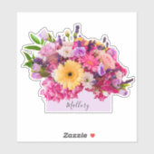 Individuelle Name Floral Wasserfarbe Schönheit Aufkleber (Blatt)