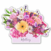 Individuelle Name Floral Wasserfarbe Schönheit Aufkleber (Vorderseite)