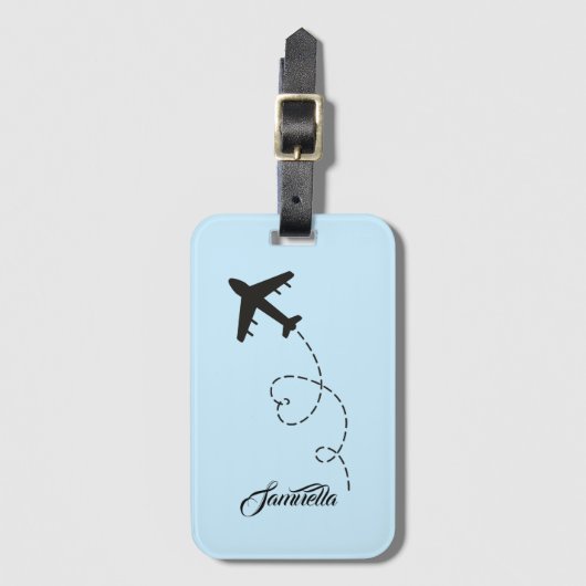 Individuelle Name Flugzeug Zielflughafen Reiseüber Gepäckanhänger (Vorderseite Vertikal)