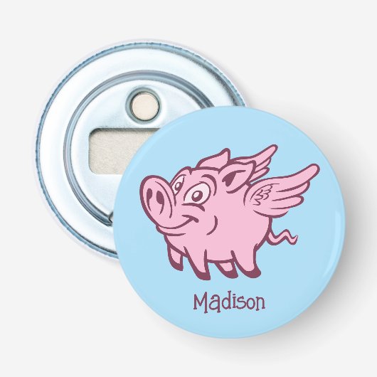 Individuelle Name Flying Pig Flaschenöffner (Vorderseite)