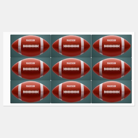 Individuelle Name Football Etiketten (Blatt)