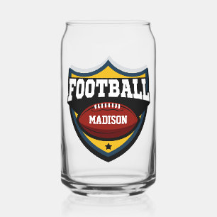 Individuelle Name Football-Logo Dosenglas