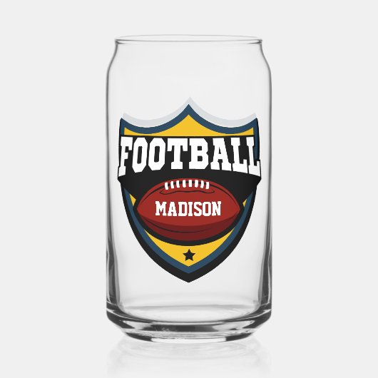 Individuelle Name Football-Logo Dosenglas (Rückseite)