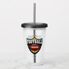 Individuelle Name Football-Logo-Tumbler Acryltrinkbecher
