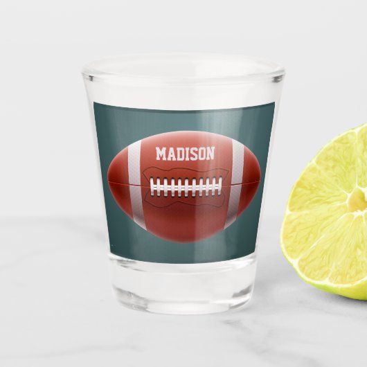 Individuelle Name Football-Schussglas Schnapsglas (Vorderseite)