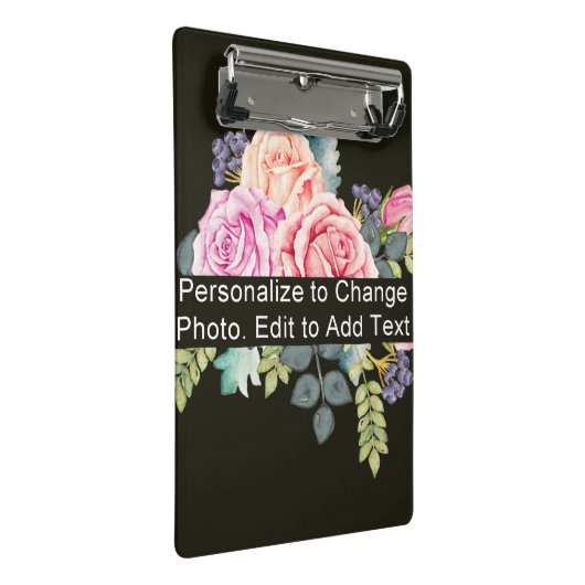 Individuelle Name Foto Artwork School Office Zuhau Mini Klemmbrett (Schrägansicht)