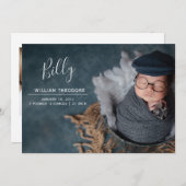 Individuelle Name Foto Collage Baby Boy Neugeboren Ankündigung (Vorne/Hinten)