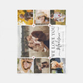 Individuelle Name Foto Collage Modern Wir Liebe Si Fleecedecke (Vorderseite)