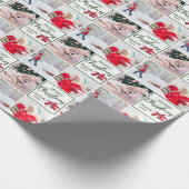 individuelle Name & Foto Collage Poinsettia Weihna Geschenkpapier (Ecke)