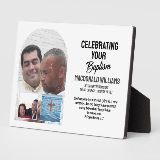 Individuelle Name Foto FEIERT IHREN BAPTISMUS Fotoplatte (Seite)