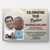 Individuelle Name Foto FEIERT IHREN BAPTISMUS Fotoplatte (Vorderseite)