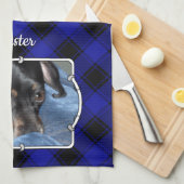 Individuelle Name Foto Frame Classic Blau & Schwar Geschirrtuch (Viertel Falte)