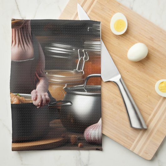 Individuelle Name Foto Funny Sphynx Cat Koch Cook' Geschirrtuch (Viertel Falte)