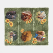 Individuelle Name Foto grün mit Sonnenblumenakzent Fleecedecke (Vorderseite (Horizontal))