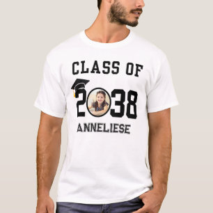 Individuelle Name, Foto, Handprint-Klasse von 2038 T-Shirt