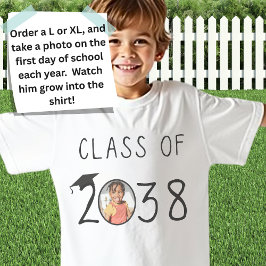 Individuelle Name, Foto, Handprint-Klasse von 2038 T-Shirt