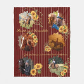 Individuelle Name Foto Pferde Haustiere Burgund ge Fleecedecke (Vorderseite)