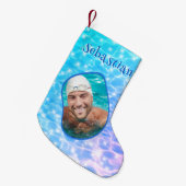 Individuelle Name Foto Sparkling Wasserpfeife Schw Kleiner Weihnachtsstrumpf (Vorderansicht (hängend))