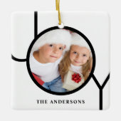 Individuelle Name Foto White Christmas Keramikornament (Vorderseite)
