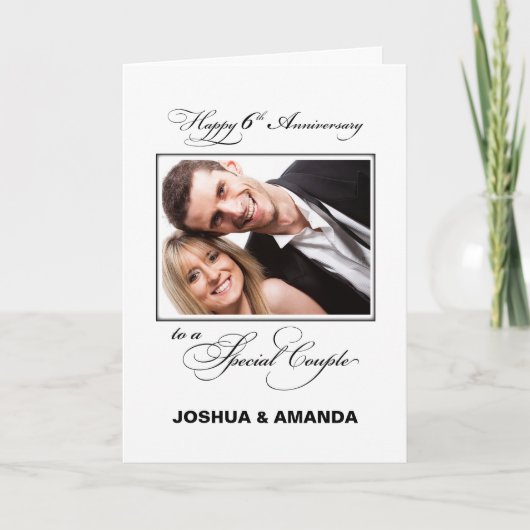 Individuelle Name/Foto zum sechsten Mal anlässlich Karte (Vorderseite)