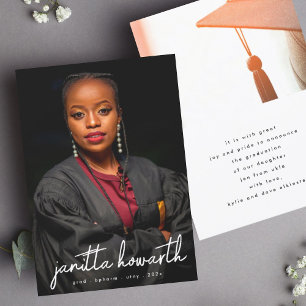 Individuelle Name Fotovorlage Universitäts-Abschlu Ankündigung