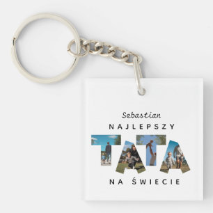 Individuelle Name Fou-Foto NAJLEPSZY TATA NA ŚWIEC Schlüsselanhänger