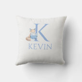 Individuelle Name Fox liest ein Buch Kinderzimmer Kissen (Rückseite)