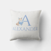 Individuelle Name Fox liest ein Buch Kinderzimmer Kissen (Rückseite)