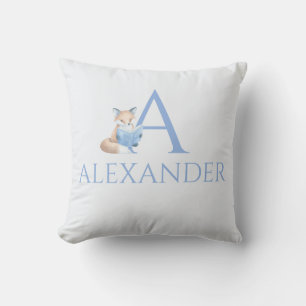 Individuelle Name Fox liest ein Buch Kinderzimmer Kissen