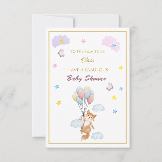 Individuelle Name Fox schwimmende Ballons Babydusc (Vorderseite)