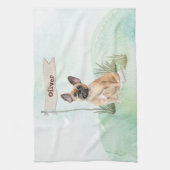 Individuelle Name Französischer Bulldogge Geschirrtuch (Vertikal)