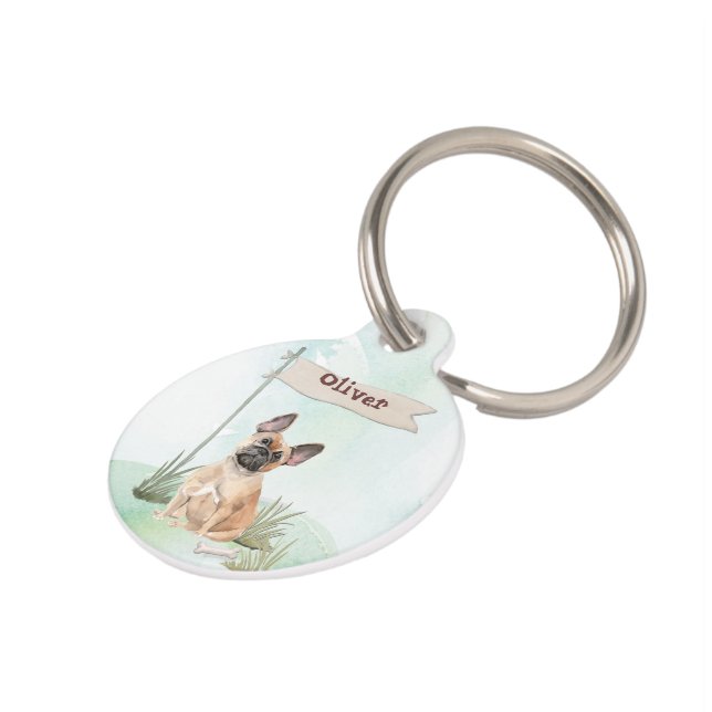 Individuelle Name Französischer Bulldogge Haustiermarke (Seite)