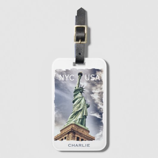 Individuelle Name-Freiheitsstatue Gepäckanhänger (Vorderseite Vertikal)