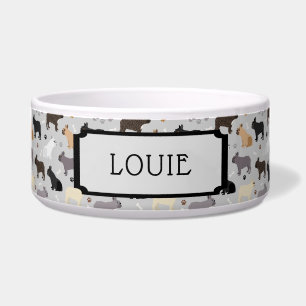individuelle Name French Bulldog Pattern Grau Napf