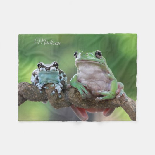 Individuelle Name Frog Fleece Blanket (Vorderseite (Horizontal))