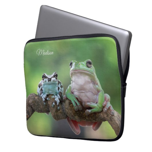 Individuelle Name Frog Notebook-Sieb Laptopschutzhülle (Vorderseite Links)