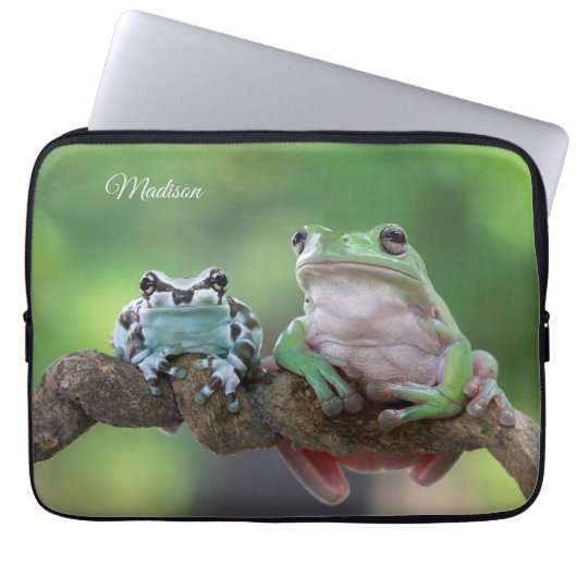 Individuelle Name Frog Notebook-Sieb Laptopschutzhülle (Vorderseite)