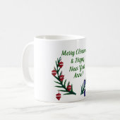 Individuelle Name Frohe Weihnachten und Glück Neue Kaffeetasse (Vorderseite Links)