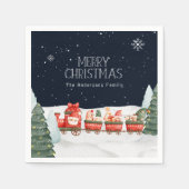 Individuelle Name Frohe Weihnachts-Winterschneegno Serviette (Vorderseite)