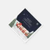 Individuelle Name Frohe Weihnachts-Winterschneegno Serviette (Ecke)