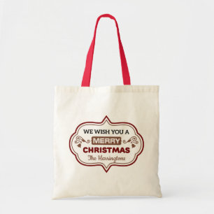 Individuelle Name Frohe Weihnachtsgeschenke Tragetasche