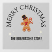 Individuelle Name Frohe Weihnachtsgingerbäckerin M Fensteraufkleber (Blatt)