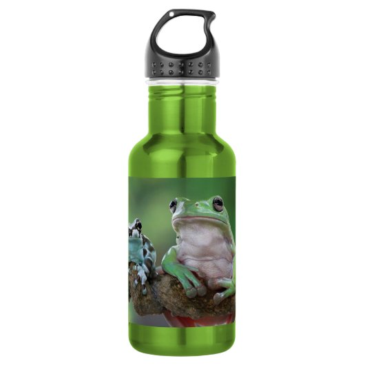Individuelle Name Frosch Wasserflasche aus Edelsta (Vorderseite)