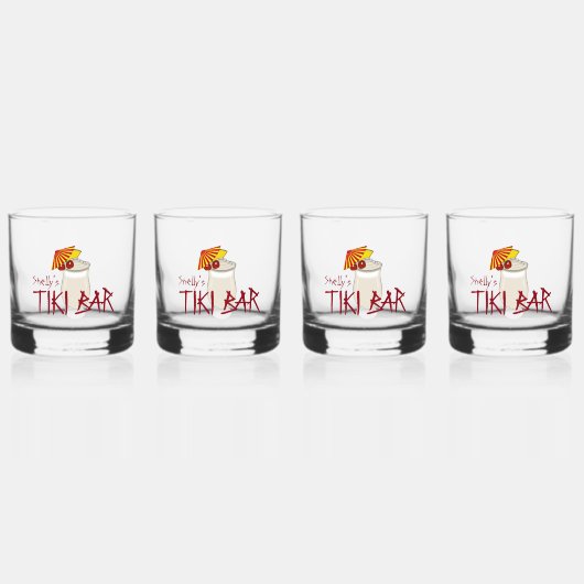 Individuelle Name Frozen Drink Tiki Bar Whiskyglas (Vorderseite)