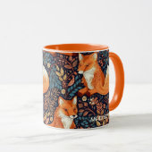Individuelle Name-Füchse und Blattmuster Tasse (VorderseiteRechts)