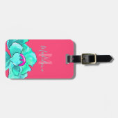 Individuelle Name Fuchsia & Aquamarine Mohnblume B Gepäckanhänger (Vorderseite horizontal)