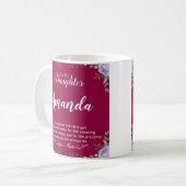 Individuelle Name Fuchsia-Nachricht für Tochter au Kaffeetasse (Vorderseite Links)