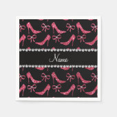 Individuelle Name Fuchsia Rosa Glitzer High Heels Serviette (Vorderseite)