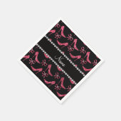 Individuelle Name Fuchsia Rosa Glitzer High Heels Serviette (Ecke)